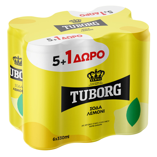 TUBORG SODA ΚΟΥΤΙ 330ml - (5+1 ΔΩΡΟ) (ΛΕΜΟΝΙ)