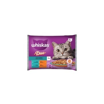WHISKAS DUO ΓΑΤΟΤΡΟΦΗ 4x85gr. (ΣΤΕΡΙΑ & ΘΑΛΑΣΣΑ)