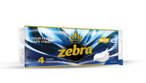 ZEBRA ΧΑΡΤΙ ΥΓΕΙΑΣ 10 ΡΟΛΛΑ 4Φ