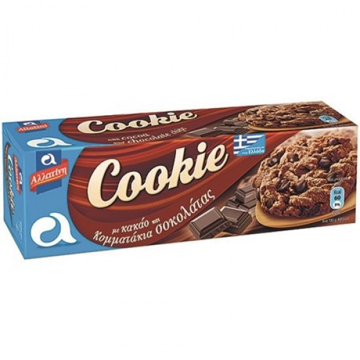 ΑΛΛΑΤΙΝΗ ΜΠΙΣΚΟΤΑ COOKIES DARK ΚΟΜΜΑΤΙΑ ΣΟΚΟΛΑΤΑΣ&ΚΑΚΑΟ 175gr Σ12 