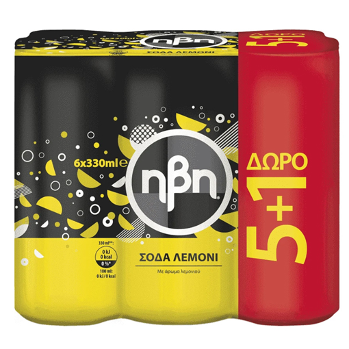 ΗΒΗ ΣΟΔΑ 330ml - (5+1 ΔΩΡΟ) (ΛΕΜΟΝΙ)