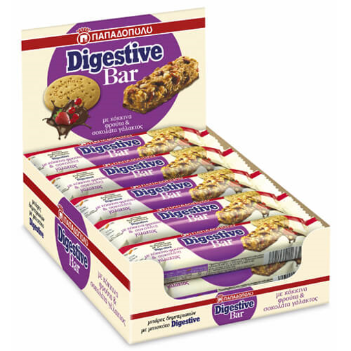 ΠΑΠΑΔΟΠΟΥΛΟΥ DIGESTIVE BARS (10x28gr.) - (ΚΟΚΚΙΝΑ ΦΡΟΥΤΑ & ΣΟΚΟΛΑΤΑ) (04621)