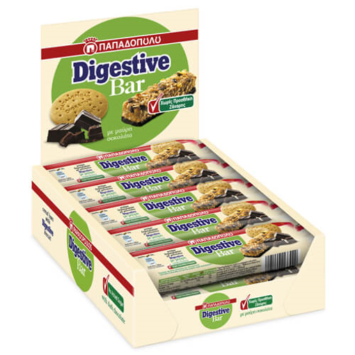 ΠΑΠΑΔΟΠΟΥΛΟΥ DIGESTIVE BARS (10x28gr.) - (ΜΑΥΡΗ ΣΟΚΟΛΑΤΑ) (ΧΩΡΙΣ ΖΑΧΑΡΗ)(04629)