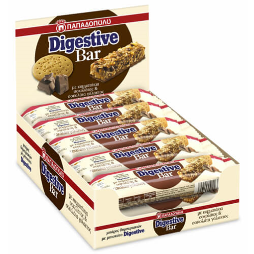 ΠΑΠΑΔΟΠΟΥΛΟΥ DIGESTIVE BARS (10x28gr.) - (ΣΟΚΟΛΑΤΑ) (04627)
