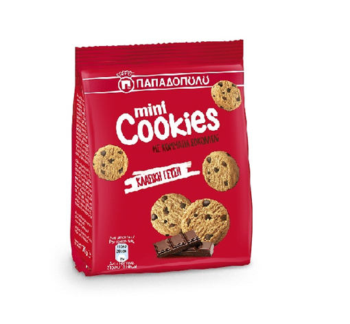ΠΑΠΑΔΟΠΟΥΛΟΥ MINI COOKIES 70gr.-( ΚΟΜΜΑΤΙΑ ΣΟΚΟΛΑΤΑΣ)