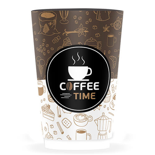 ΠΟΤΗΡΙ ΧΑΡΤΙΝΟ COFFEE TIME (DOUBLE WALL) (16οz) - (25τεμ.)