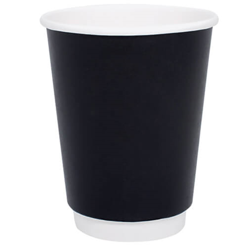 ΠΟΤΗΡΙ ΧΑΡΤΙΝΟ ΜΑΥΡΟ (DOUBLE WALL) (8oz) - (25τεμ.)