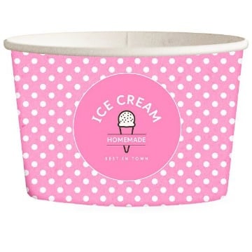 ΧΑΡΤΙΝΟ ΚΥΠΕΛΟ ΠΑΓΩΤΟΥ (6oz) - (DOT) (PINK) (50τεμ)