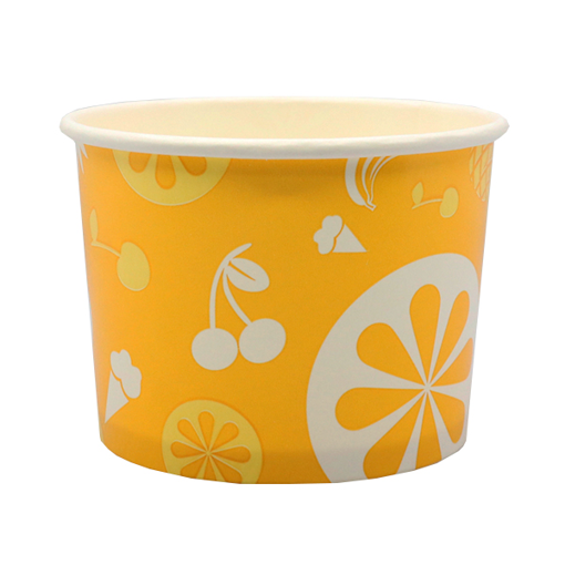 ΧΑΡΤΙΝΟ ΚΥΠΕΛΟ ΠΑΓΩΤΟΥ (8oz) - (YELLOW) (50τεμ.)