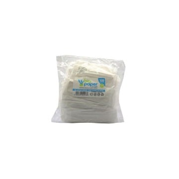 BIO PAPER ΚΟΥΤΑΛΙ ΠΑΓΩΤΟΥ (ΝΤΥΜΕΝΟ) (95mm) - (100τεμ) - (ΛΕΥΚΟ)