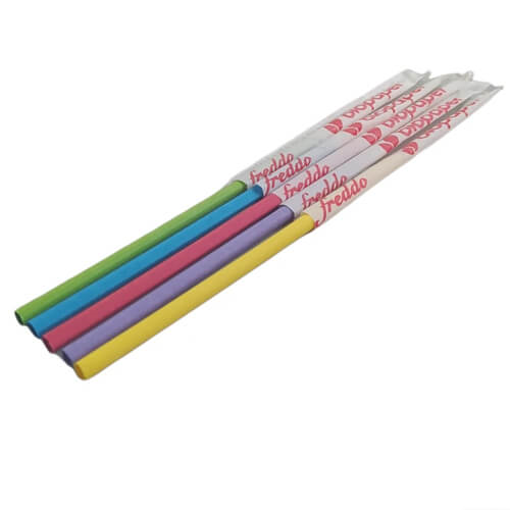BIO PAPER ΧΑΡΤΙΝΟ ΚΑΛΑΜΑΚΙ FREDDO ΝΤΥΜΕΝΟ 17.5cm - (ΠΟΛΥΧΡΩΜΟ) (500τεμ.)
