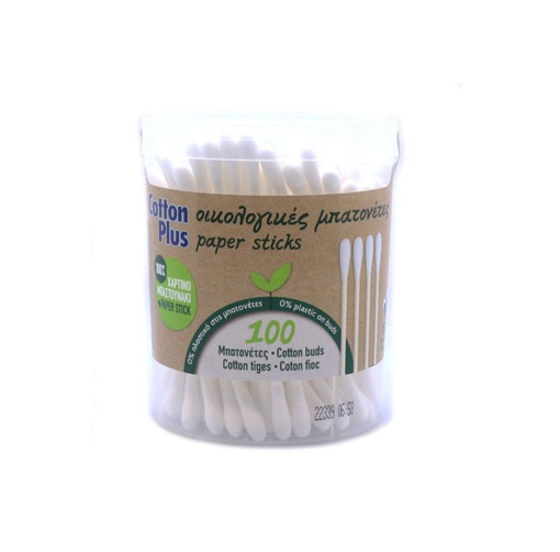 COTTON PLUS ΩΤΟΚΑΘΑΡΙΣΤΕΣ 100τεμ. - (PAPER STICK)