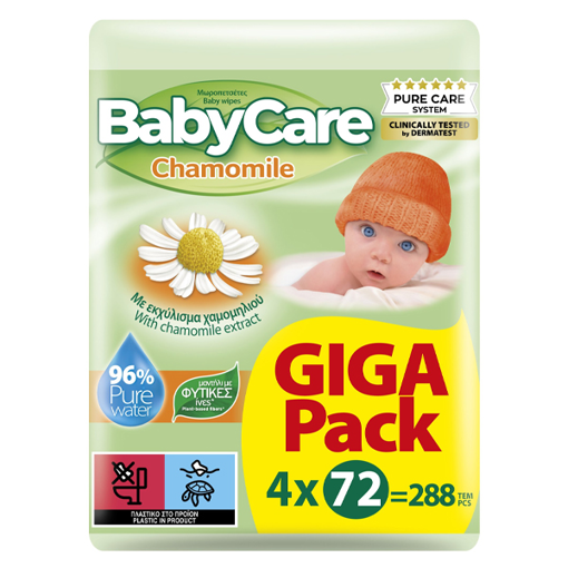 BABYCARE ΜΩΡΟΜΑΝΤΗΛΑ 4x72τεμ. - (CHAMOMILE)