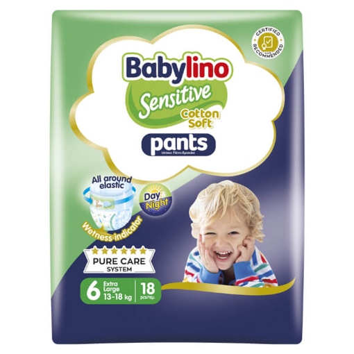 BABYLINO PANTS SENSITIVE No 6 (13-18kg) - (18τεμ.)
