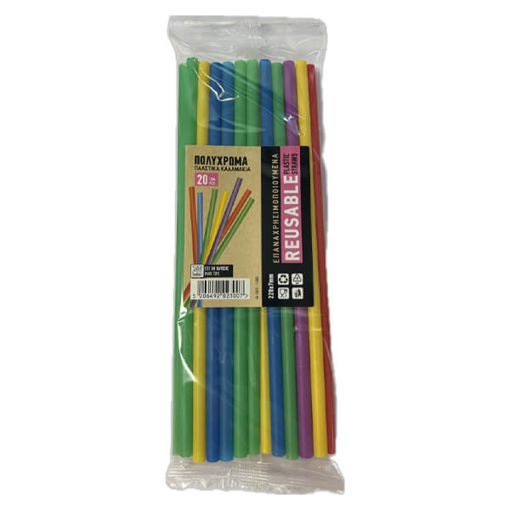 ΕΠΑΝΑΧΡΗΣ/ΝΟ ΚΑΛΑΜΑΚΙ ΝΤΥΜΕΝΟ 22cm - (JUMBO) - (20τεμ.) (ΔΙΑΦΟΡΑ ΧΡΩΜΑΤΑ)