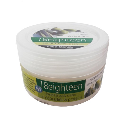 18EIGHTEEN  ΚΡΕΜΑ ΧΕΡΙΩΝ & ΣΩΜΑΤΟΣ 200ml - (ΛΑΔΙ ΕΛΙΑΣ)