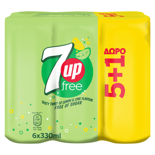 7UP FREE ΑΝΑΨΥΚΤΙΚΟ 330ml - (5+1 ΔΩΡΟ)
