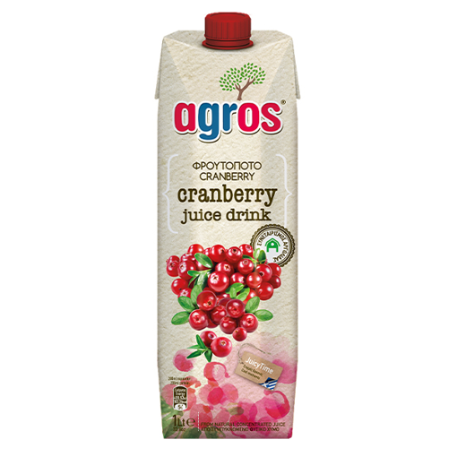 AGROS ΧΥΜΟΣ 1lit - (CRANBERRY)