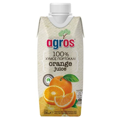 AGROS ΧΥΜΟΣ 330ml - (100% ΠΟΡΤΟΚΑΛΙ)
