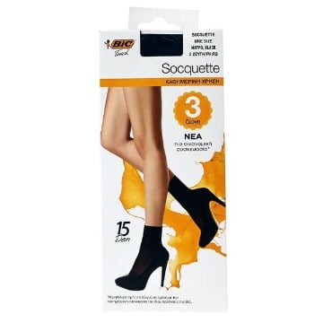 BIC ΚΑΛΤΣΑΚΙ SOCQUETTE 15DEN ONE SIZE - (ΜΑΥΡΟ)