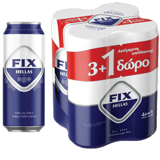 FIX HELLAS ΜΠΥΡΑ ΚΟΥΤΙ 500ml - (3+1 ΔΩΡΟ)