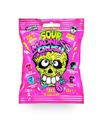 SOUR MADNESS PINK CRUSH ΖΑΧΑΡΩΤΑ SKULL SHOCK 60gr Σ10 