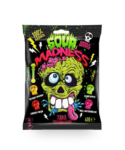 SOUR MADNESS BLACK ΖΑΧΑΡΩΤΑ SKULL SHOCK 60gr Σ10 