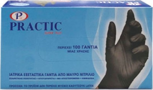PRACTIC ΓΑΝΤΙΑ ΝΙΤΡΙΛΙΟΥ ΜΑΥΡΑ LARGE - (100τεμ.)