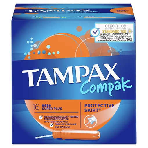 TAMPAX COMPAK ΤΑΜΠΟΝ PROTECTIVE SKIRT SUPER 16TMX Σ6 