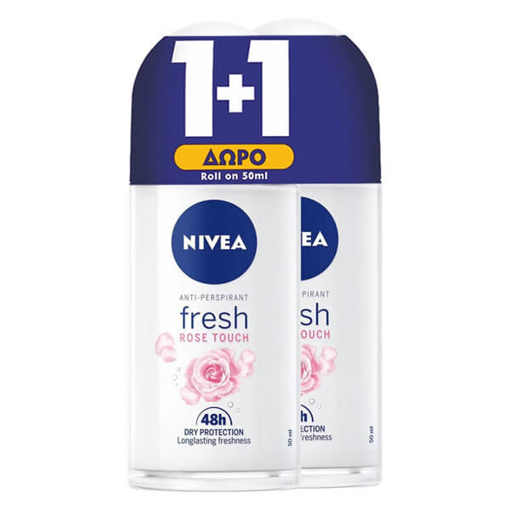 NIVEA ROLL-ON 50ml - (FRESH) (ROSE TOUCH) (1+1 ΔΩΡΟ)