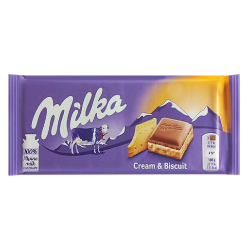 MILKA CREAM AND BISCUIT  100gr.