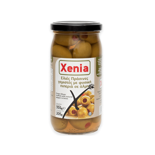 XENIA ΕΛΙΕΣ ΠΡΑΣΙΝΕΣ ΜΕ ΠΙΠΕΡΙΑ 355g - ΒΑΖΟ