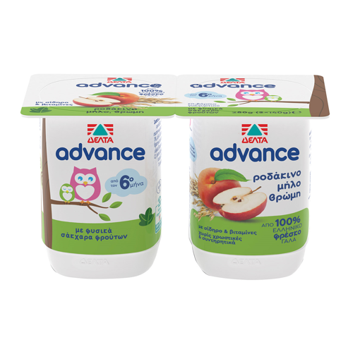 ΔΕΛΤΑ ADVANCE ΡΟΔΑΚΙΝΟ/ΜΗΛΟ/ΒΡΩΜΗ 2Χ140g