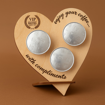 PodBase Heart | Ξύλινη Βάση για Κάψουλες Καφέ σε σχήμα καρδιάς + 3 Κάψουλες τύπου Nespresso® Lor ή Illy
