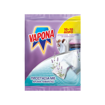 VAPONA ΑΡΩΜΑΤΙΚΕΣ ΤΑΜΠΛΕΤΕΣ ΛΕΒΑΝΤΑΣ (10+10 ΔΩΡΟ)
