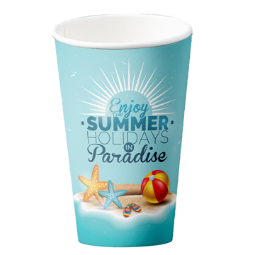 ΠΟΤΗΡΙ ΧΑΡΤΙΝΟ SUMMER (DOUBLE WALL) (ΜΠΛΕ) (12οz-14oz) - (25τεμ.)