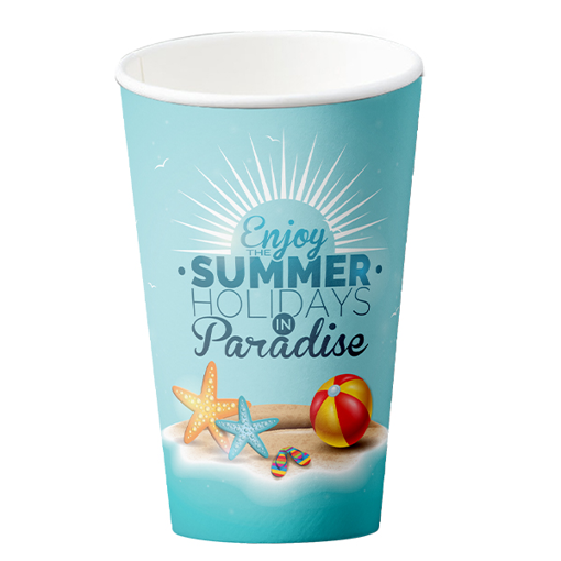 ΠΟΤΗΡΙ ΧΑΡΤΙΝΟ SUMMER (DOUBLE WALL) (ΜΠΛΕ) (12οz-14oz) - (25τεμ.)