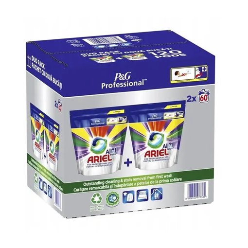 ARIEL ΥΓΡΕΣ ΚΑΨΟΥΛΕΣ ALL IN 1 (120τεμ.) - (COLOR PROTECT) (2x60τεμ.)