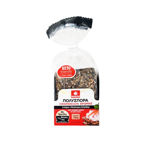 ΦΑΙΔΩΝ ΠΟΛΥΣΠΟΡΑ CRISPBREADS ΒΡΩΜΗΣ 180g - (2 ΣΠΟΡΟΙ/ΗΛΙΟΣΠΟΡΟΣ/ΚΡΙΘΑΡΙ)