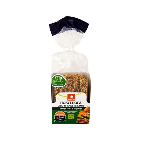 ΦΑΙΔΩΝ ΠΟΛΥΣΠΟΡΑ CRISPBREADS ΒΡΩΜΗΣ 180g - (CHIA/ΦΑΓΟΠΥΡΟ)