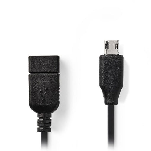 ΚΑΛΩΔΙΟ OTG, USB HIGH-SPEED - USB MICRO B 0.2m NEDIS CCGP60515BK02