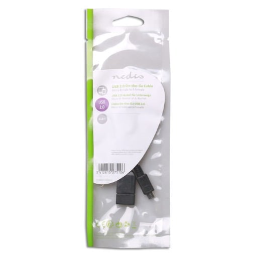 ΚΑΛΩΔΙΟ OTG, USB HIGH-SPEED - USB MICRO B 0.2m NEDIS CCGP60515BK02