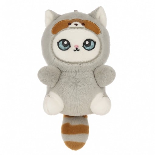 Μπρελοκ Plush Γατάκι με Στολή Ρακούν -13εκ