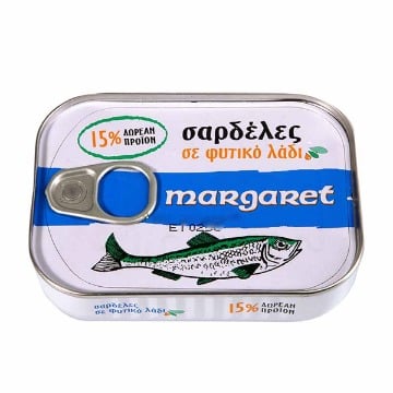 MARGARET ΣΑΡΔΕΛΕΣ 115gr. - (ΣΕ ΦΥΤΙΚΟ ΛΑΔΙ)