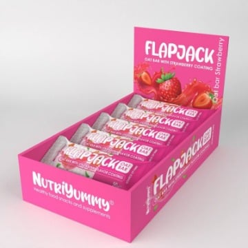 NUTRIYUMMY FLAPJACK OAT BAR STRAWBERRY COATING 50g