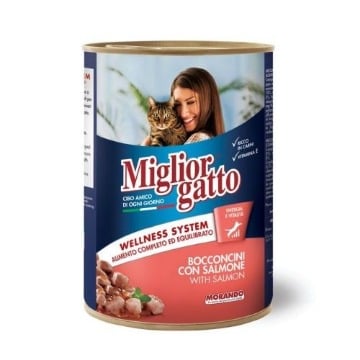 MIGLIOR ΓΑΤΟΤΡΟΦΗ ΚΟΝΣΕΡΒΑ 405gr - (ΣΟΛΟΜΟ)