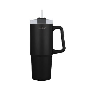 ECOCASA HOMELY ΘΕΡΜΟΣ STRAW TUMBLER 900ml - (ΜΑΥΡΟ)