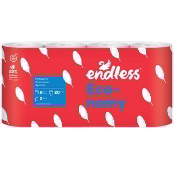 ENDLESS ΧΑΡΤΙ ΥΓΕΙΑΣ ECONOMY 2ply - (65gr. x 8 ΡΟΛΛA)