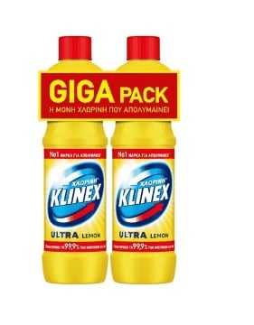 ΧΛΩΡΙΝΗ KLINEX ULTRA LEΜON 2x750ml - GIGA PACK